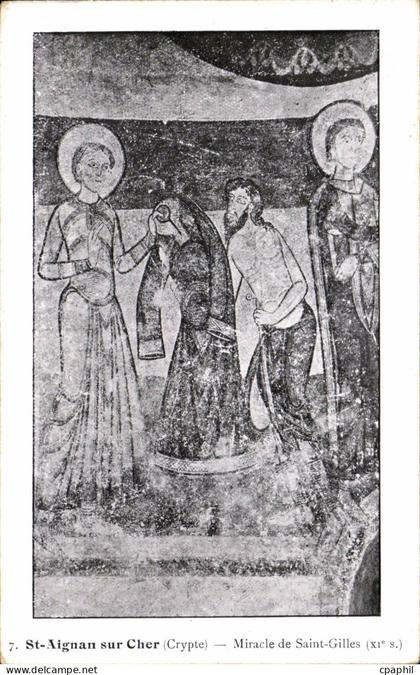 CPA Saint Aignan sur Cher Crypte Miracle de Saint Gilles (11eme)