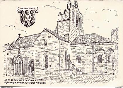 48 SAINT ALBAN SUR LIMAGNOLE EGLISE STYLE ROMAN AUVERGNAT XIE SIECLE