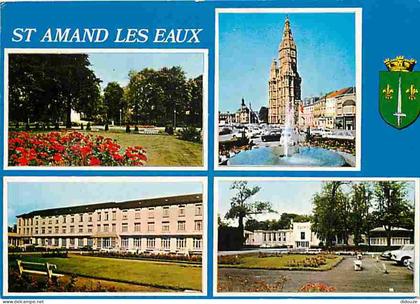 Carte Postale - 59 - Saint Amand les Eaux - Multivues - Automobiles - Blasons - Flamme Postale - CPM - Voir Scans Recto-