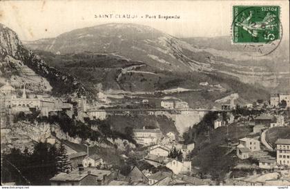 CPA Saint Claude pont suspendu