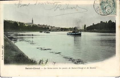 CPA Saint Cloud La Seine Entre Les Ponts De Saint Cloud er de Sèvres