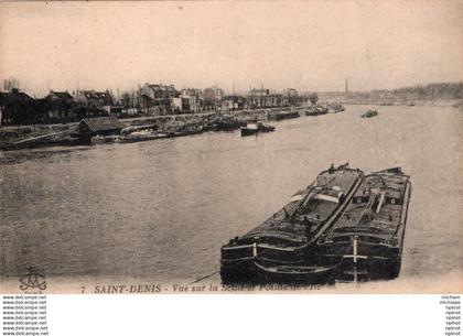 C P A  93  SAINT DENIS  -  vue sur la seine  la pointe de l'ile