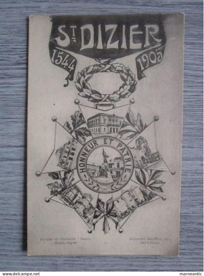 Cpa Saint Dizier (52) commémorative 1544-1905