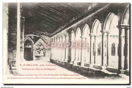 CPA Saint Emilion Pres Libourne Cloitres de l'Eglise Collegiale