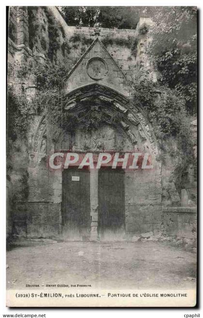 CPA Saint Emilion pres Libourne Portique de l'eglise monolithe