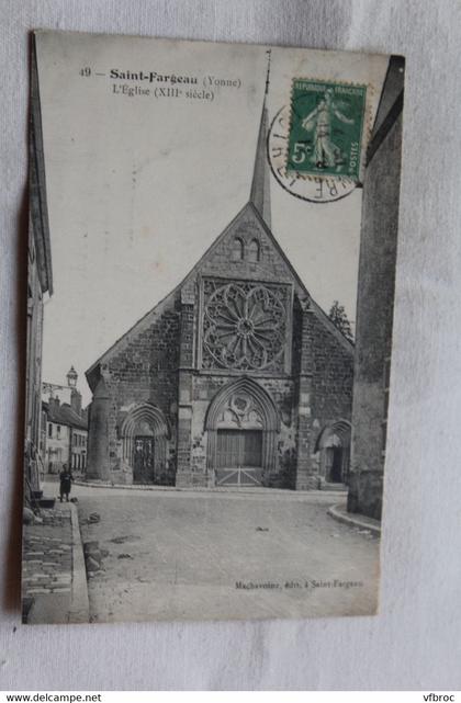 Cpa 1911, Saint Fargeau, l'église, Yonne 89