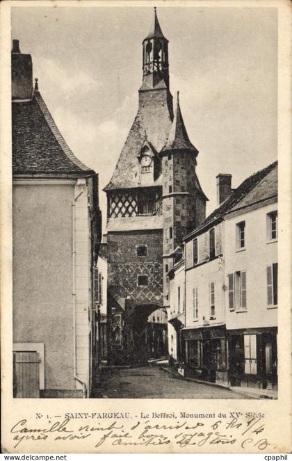 CPA Saint Fargeau Le Beffroi Monument Du Xvème
