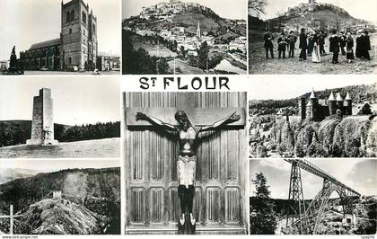 CPM Saint Flour Cathedrale Vue generale Folklore