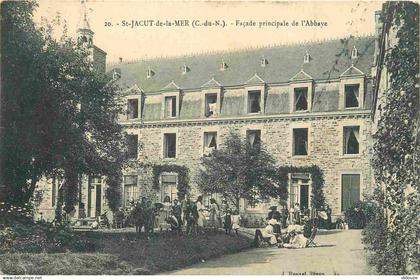 22 - Saint Jacut de la Mer - Façade principale de l'abbaye - Animée - CPA - Oblitération de 1912 - Voir Scans Recto-Vers