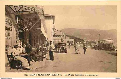 06 - Saint Jean Cap Ferrat - La Place Georges Clemenceau - Animée - Automobiles - CPA - Voir Scans Recto-Verso