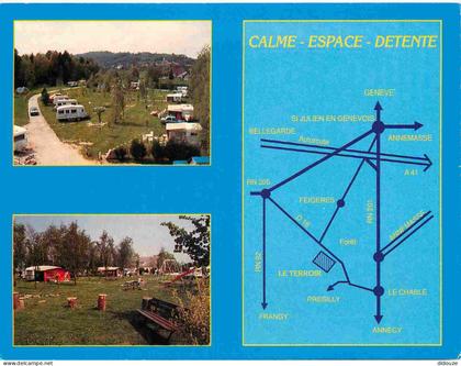 74 - Saint-Julien-en-Genevois - Camping le terroir - Multivues - Carte géographique - CPM - Voir Scans Recto-Verso