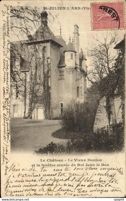 CPA Saint Julien l'Ars Le Chateau Le Vieux Donjon et la Fenetre Muree du Roi Jean le Bon