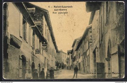 CPA Saint-Laurent-sur-Gorre, Rue principale