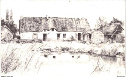 CPA   Carte Postale France  Saint-Lyphard Village de Breca  Chaumière avec ses annexes illustraion  VM108853ok