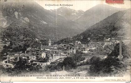 CPA Saint Martin Vesubie Vallee de la Vesubie Vue generale et Vallee du Boreon