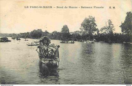 Carte Postale Ancienne - 94 - Saint Maur des Fosses - Parc Saint Maur - Bord de Marne - Bateaux Fleuris - CPA - Voir Sca