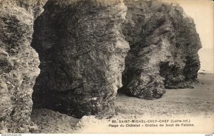 CPA Saint Michel Chef Chef Plage du Chatelet Grotes de Bout de Falaise
