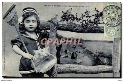Saint Nazaire - De St Nazaire recevez mon souvenir - Enfant - Jolie fille - CPA