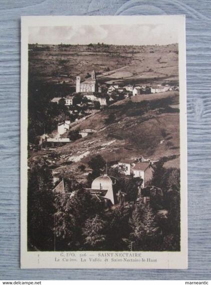 Cpa Saint Nectaire (63) le casino, la vallée et st Nectaire le haut