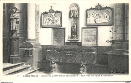 CPA Saint Omer Basilique Notre Dame Tombeau de Saint Erkembode