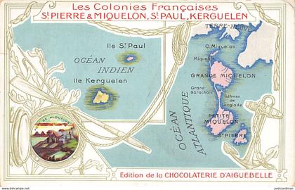 Saint-Pierre & Miquelon - Carte géographique des Iles  - Ed. Chocolaterie d'Aiguebelle