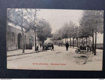 Carte France Saint-Pol-sur-Ternoise    Boulevard Carnot - Cachet 1914 Train Sanitaire Le médecin Chef Semi-Permanent N°1
