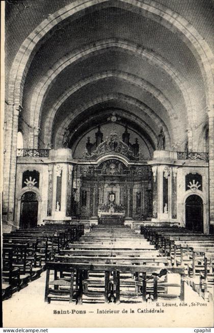 CPA Saint Pons Interieur de la Cathedrale