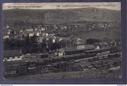 87 - Saint-Sulpice-Laurière - la gare - vue générale - Voyagé - Dos divisé