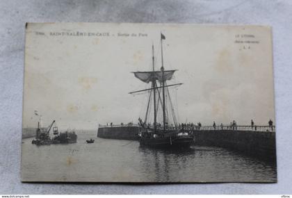 Cpa 1910, Saint Valery en Caux, sortie du port, Seine Maritime 76