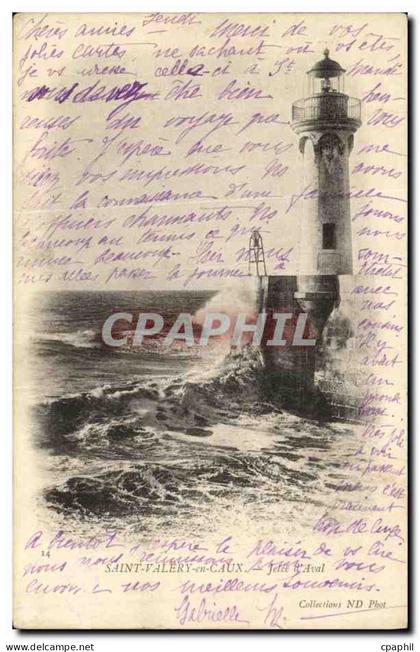 CPA Saint Valery en Caux Jetee l Aval Phare
