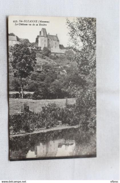 Sainte Suzanne, le château vu de la rivière, Mayenne 53