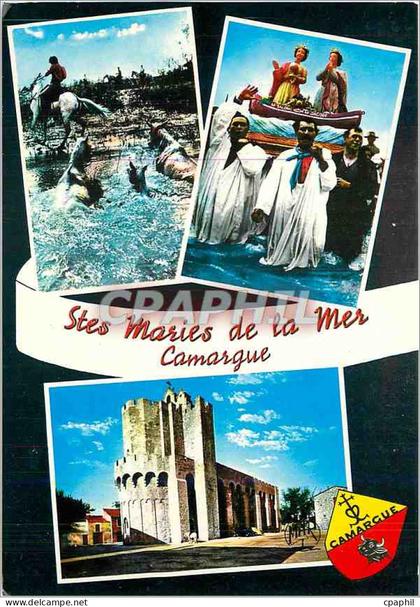 CPM Saintes Maries de la Mer Passage d'un gue Benediction des Saintes