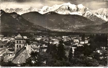 CPA Sallanches Vue Generale Et Massif du Mont Blanc