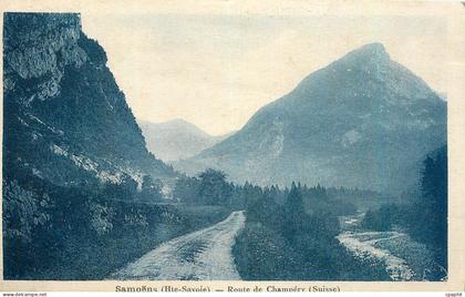 CPA Samoens Hte Savoie Route de Champery Suisse