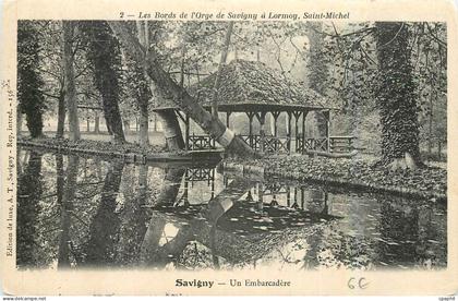 CPA Les Bords de l'Orge de Savigny a Lormoy Saint Michel Savigny Un Embarcadere