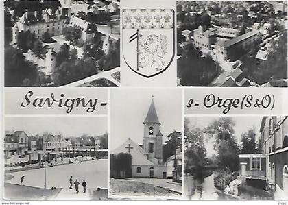 CPSM Savigny-sur-Orge vue aérienne du Château - vues multiples