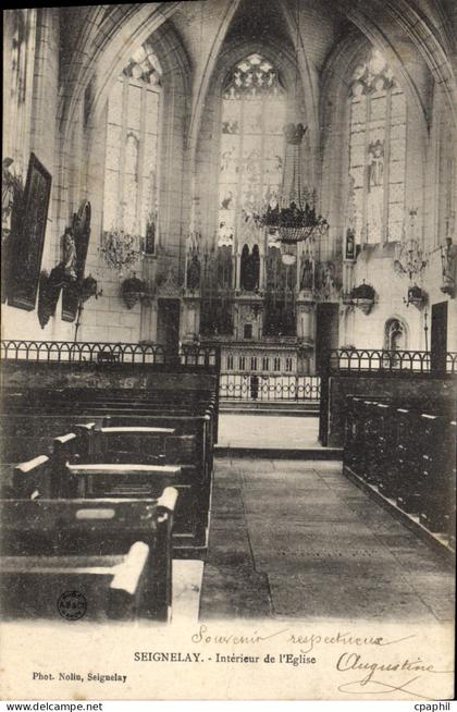 CPA Seignelay interieur de l'eglise