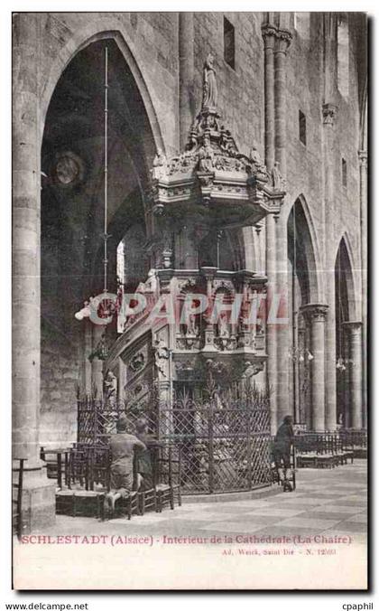 CPA Schlestadt Interieur de la Cathedrale Selestat