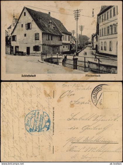 CPA Schlettstadt Sélestat Fischerbach, Straßenpartie 1916