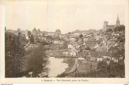 CPA 1 semur vue generale prise du viaduc