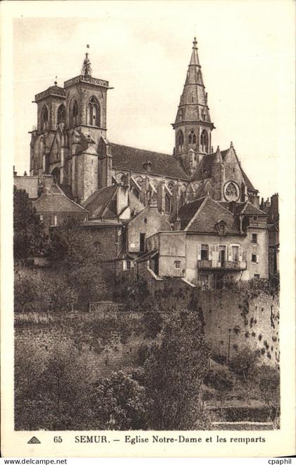 CPA Semur Eglise Notre Dame et les remparts