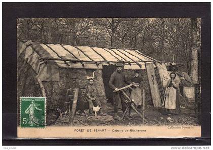 91 SENART Foret de Sénart, Cabane de Bucherons, bien animée, beau plan, ed Ponnelle, 190?