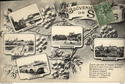 CPA Sens Auxerre Sens Tonnerre Avallon Joigny
