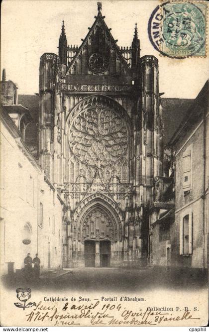 CPA Sens Cathedrale de Sens Portail d'Abraham