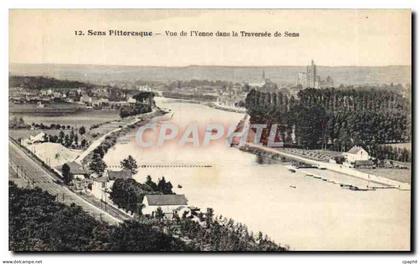 CPA Sens Pittoresque Vue de l'Yonne dans la Traversee de Sens