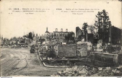CPA Bataille de la Marne Sermaize les Bains La Place Militaria