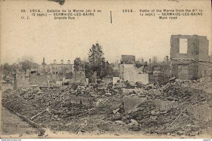 CPA Battille De La Marne Sermaize Les Bains Grande rue Militaria
