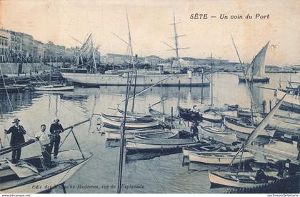 FRANCE - Sète - Port - Bateau - Transport maritime - Quai - Avenue - animé - Carte postale ancienne