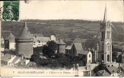 CPA Sille Le Guillaume L'Eglise Et Le Château