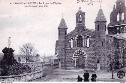 43 - haute loire -   SOLIGNAC sur LOIRE - la place de l eglise